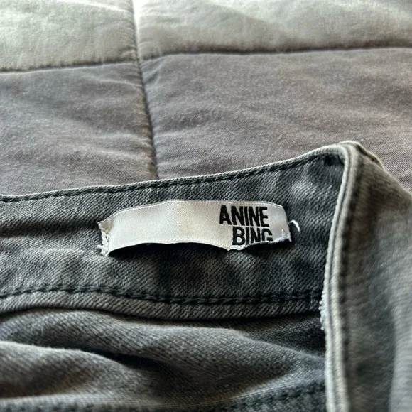 Anine Bing iron grey jeans with zippers - Picture 12 of 15